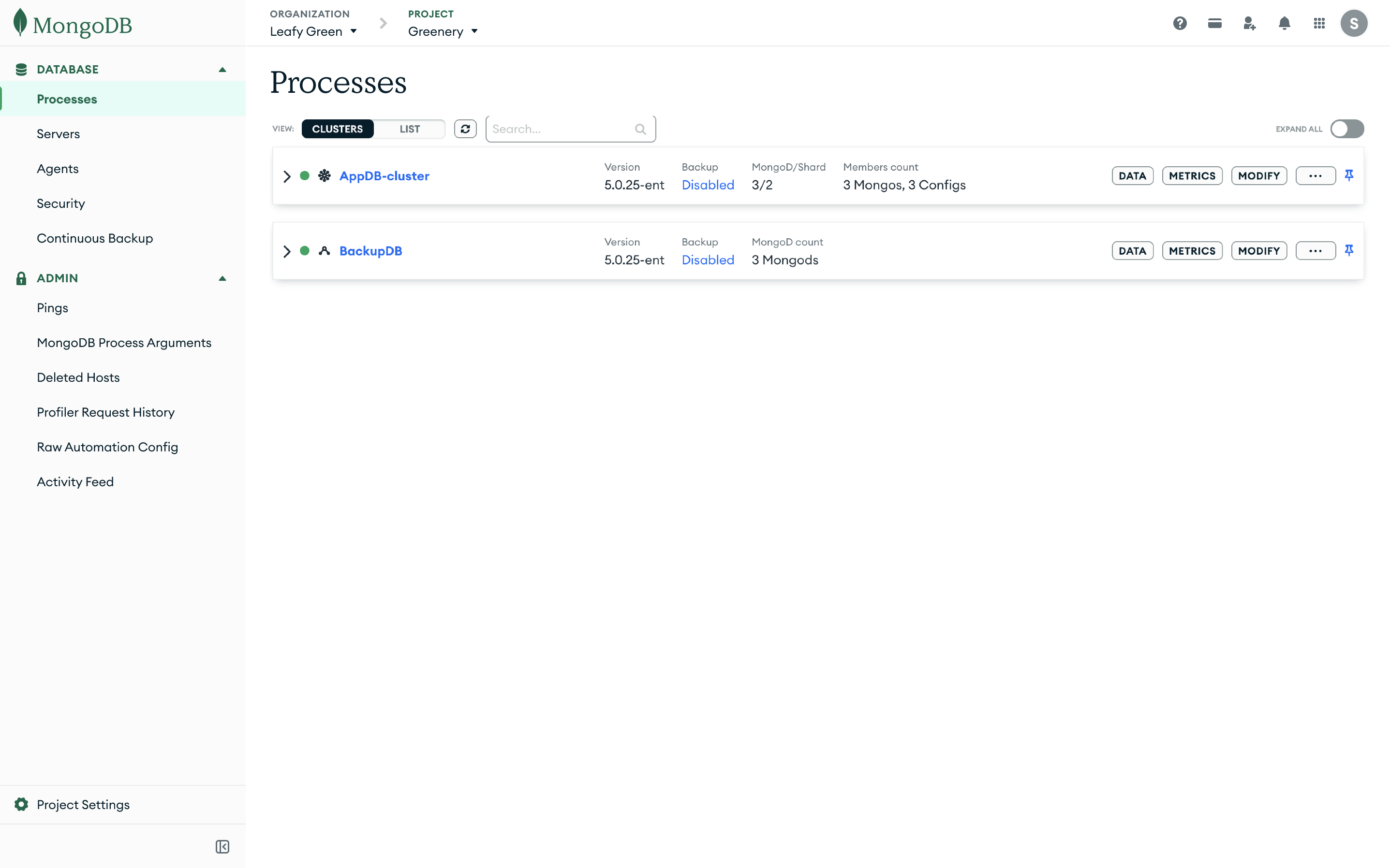 Screenshot of the redesigned primary side navigation at the project level in Cloud Manager